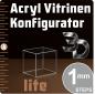 Preview: Acryl Modell Vitrinen Konfigurator LITE nach Maß in 1 mm Steps
