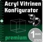 Preview: Acryl Modell Vitrinen Konfigurator PREMIUM nach Maß in 1 mm Steps