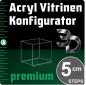 Preview: Acryl Modell Vitrinen Konfigurator PREMIUM nach Maß in 5 cm Steps