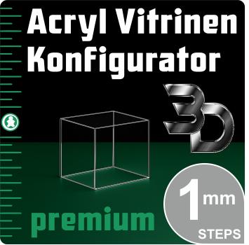 Acryl Modell Vitrinen Konfigurator PREMIUM nach Maß in 1 mm Steps