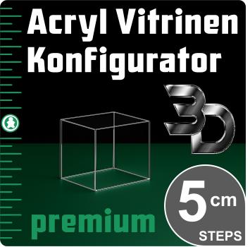 Acryl Modell Vitrinen Konfigurator PREMIUM nach Maß in 5 cm Steps